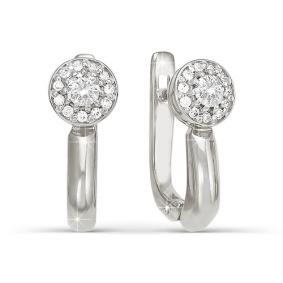 Серьги из белого золота КЮЗ Del'ta DБР120094 с бриллиантом DБР120094 фото