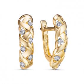 Серьги из лимонного золота КЮЗ Del'ta DБР1201488л с бриллиантом DБР1201488л фото