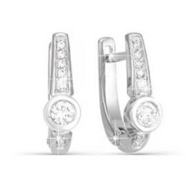 Серьги из белого золота КЮЗ Del'ta DБР120165 DБР120165 фото