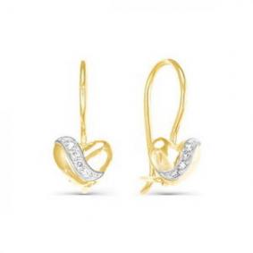 Серьги из лимонного золота КЮЗ Del'ta DБР120291л с бриллиантом DБР120291л фото