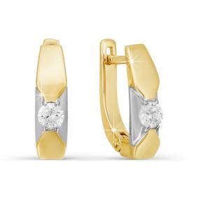 Серьги из лимонного золота КЮЗ Del'ta DБР120354л с бриллиантом DБР120354л фото