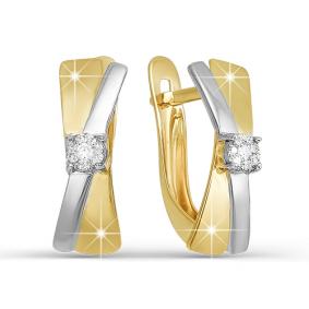 Серьги из лимонного золота КЮЗ Del'ta DБР120633л с бриллиантом DБР120633л фото