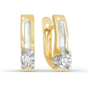 Серьги из лимонного золота КЮЗ Del'ta DБР120643л с бриллиантом DБР120643л фото