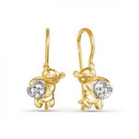 Серьги из лимонного золота КЮЗ Del'ta DБР120667л с бриллиантом DБР120667л фото