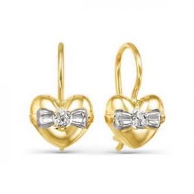 Серьги из лимонного золота КЮЗ Del'ta DБР120683л с бриллиантом DБР120683л фото