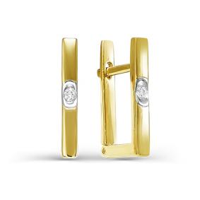 Золотые серьги КЮЗ Del'ta DБР120838л с бриллиантом DБР120838л фото
