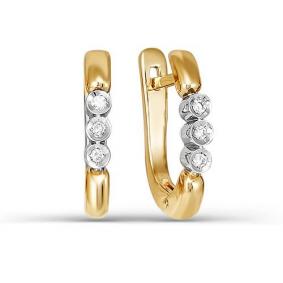 Золотые серьги КЮЗ Del'ta DБР120864 с бриллиантом DБР120864 фото