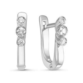 Серьги из белого золота КЮЗ Del'ta DБР120885б с бриллиантом DБР120885б фото