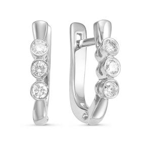 Серьги из белого золота КЮЗ Del'ta DБР120887б с бриллиантом DБР120887б фото