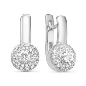 Серьги из белого золота КЮЗ Del'ta DБР120897б с бриллиантом DБР120897б фото