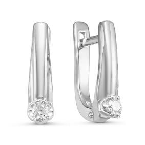 Серьги из белого золота КЮЗ Del'ta DБР120909б с бриллиантом DБР120909б фото