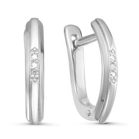 Серьги из белого золота КЮЗ Del'ta DБР121007б с бриллиантом DБР121007б фото