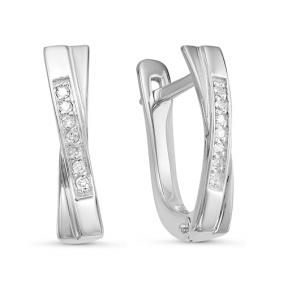 Серьги из белого золота КЮЗ Del'ta DБР121010б с бриллиантом DБР121010б фото