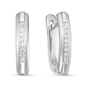 Серьги из белого золота КЮЗ Del'ta DБР121011б с бриллиантом DБР121011б фото