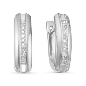 Серьги из белого золота КЮЗ Del'ta DБР121016б с бриллиантом DБР121016б фото