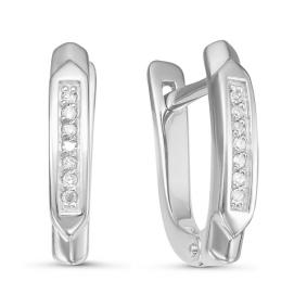 Серьги из белого золота КЮЗ Del'ta DБР121017б с бриллиантом DБР121017б фото