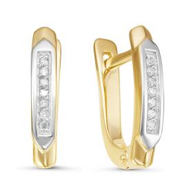 Серьги из лимонного золота КЮЗ Del'ta DБР121017л с бриллиантом DБР121017л фото