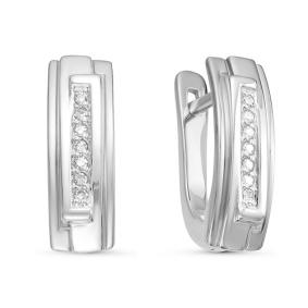 Серьги из белого золота КЮЗ Del'ta DБР121018б с бриллиантом DБР121018б фото