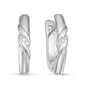 Серьги из белого золота КЮЗ Del'ta DБР121029б с бриллиантом DБР121029б фото