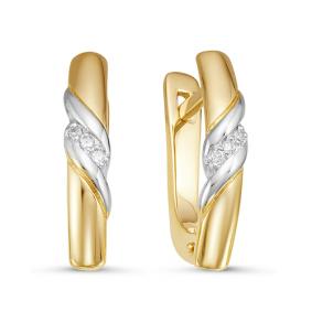 Серьги из лимонного золота КЮЗ Del'ta DБР121029л с бриллиантом DБР121029л фото