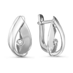 Серьги из белого золота КЮЗ Del'ta DБР121056б DБР121056б фото