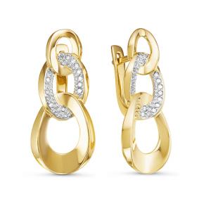 Серьги из лимонного золота КЮЗ Del'ta DБР121070л с бриллиантом DБР121070л фото
