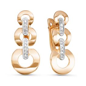 Золотые серьги КЮЗ Del'ta DБР121076 с бриллиантом DБР121076 фото