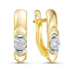 Серьги из лимонного золота КЮЗ Del'ta DБР121108л с бриллиантом DБР121108л фото