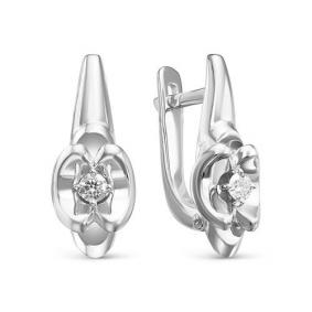 Серьги из белого золота КЮЗ Del'ta DБР121394рб с бриллиантом DБР121394рб фото