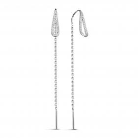 Серьги из белого золота КЮЗ Del'ta DБР121429б с бриллиантом DБР121429б фото