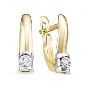 Серьги из лимонного золота КЮЗ Del'ta DБР121482рл с бриллиантом DБР121482рл фото