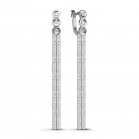 Серьги из белого золота КЮЗ Del'ta DБР121499б с бриллиантом DБР121499б фото