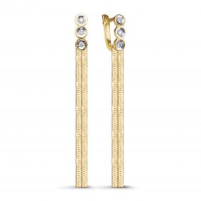 Серьги из лимонного золота КЮЗ Del'ta DБР121499л с бриллиантом DБР121499л фото