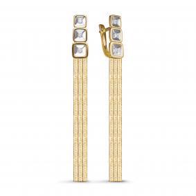 Серьги из лимонного золота КЮЗ Del'ta DБР121500л с бриллиантом DБР121500л фото