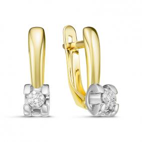 Серьги из лимонного золота КЮЗ Del'ta DБР121507рл с бриллиантом DБР121507рл фото