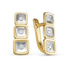 Серьги из лимонного золота КЮЗ Del'ta DБР121508л с бриллиантом DБР121508л фото