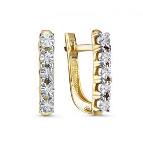 Серьги из лимонного золота КЮЗ Del'ta DБР121566л с бриллиантом DБР121566л фото