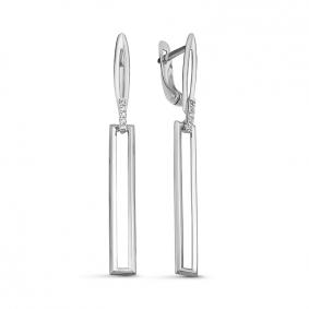 Серьги из белого золота КЮЗ Del'ta DБР121634б с бриллиантом DБР121634б фото