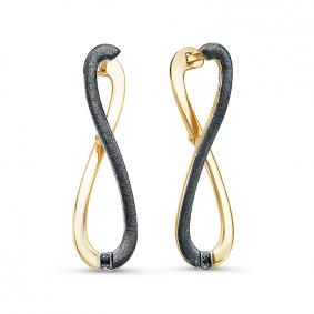 Серьги из лимонного золота КЮЗ Del'ta DБР121714л с бриллиантом DБР121714л фото