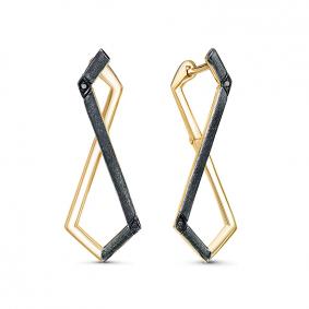 Серьги из лимонного золота КЮЗ Del'ta DБР121715л с бриллиантом DБР121715л фото