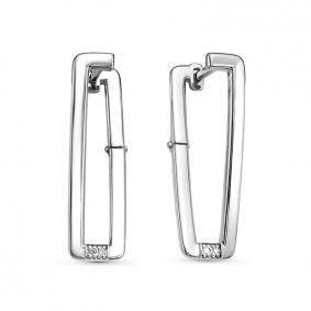 Серьги из белого золота КЮЗ Del'ta DБР121720б с бриллиантом DБР121720б фото