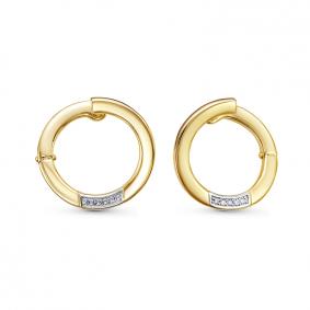 Серьги из лимонного золота КЮЗ Del'ta DБР121722л с бриллиантом DБР121722л фото