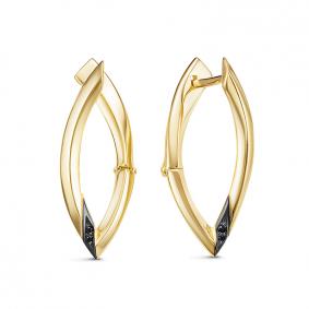 Серьги из лимонного золота КЮЗ Del'ta DБР121754л с бриллиантом DБР121754л фото