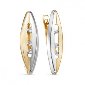 Серьги из лимонного золота КЮЗ Del'ta DБР121763л с бриллиантом DБР121763л фото