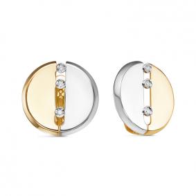 Серьги из лимонного золота КЮЗ Del'ta DБР121764л с бриллиантом DБР121764л фото