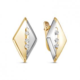 Серьги из лимонного золота КЮЗ Del'ta DБР121765л с бриллиантом DБР121765л фото