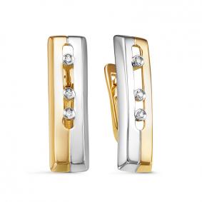 Серьги из лимонного золота КЮЗ Del'ta DБР121766л с бриллиантом DБР121766л фото