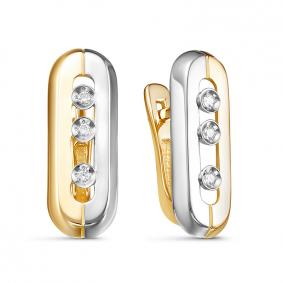 Серьги из лимонного золота КЮЗ Del'ta DБР121767л с бриллиантом DБР121767л фото