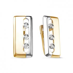 Серьги из лимонного золота КЮЗ Del'ta DБР121777л с бриллиантом DБР121777л фото