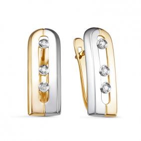 Серьги из лимонного золота КЮЗ Del'ta DБР121779л с бриллиантом DБР121779л фото